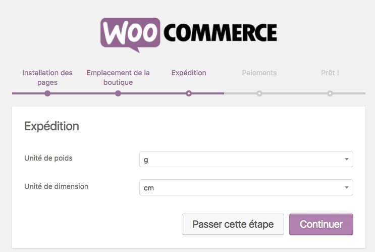 créer un site pour vendre ses créations en ligne : woocommerce expédition